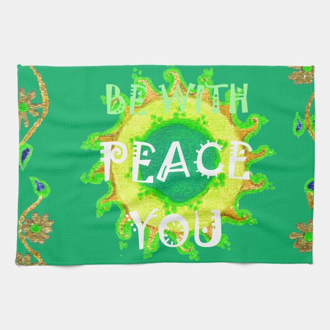 Create Your Own Have a Nice Day Peace Be With You Tea Towel (Horizontal)