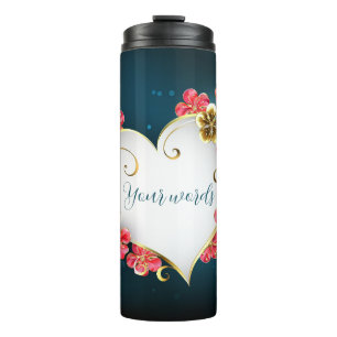 Create Your Own Heart & Cherry Blossoms Thermal Tumbler