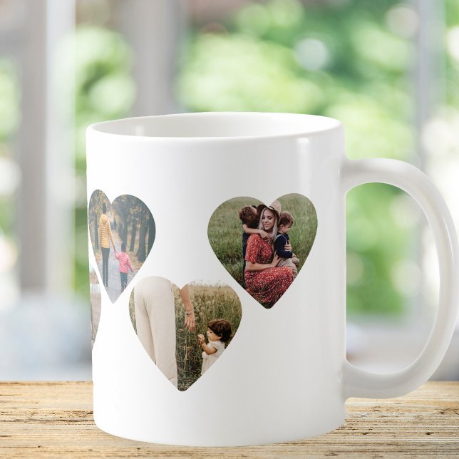 Create Your Own Heart Shape Photo Collage Coffee Mug (Creator Uploaded)