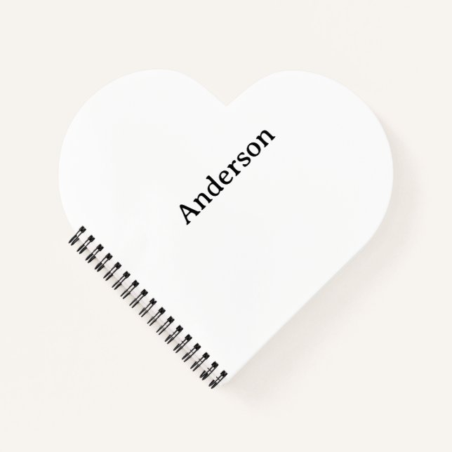 Create Your Own Heart Shaped  Notebook (Front)