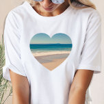 Create Your Own Heart Shaped Photo T-Shirt<br><div class="desc">White heart shaped border for your digital photo. Heart shaped photo template on a tee. Just add your own photo. Or,  you can keep the sample photo of a California beach scene. Add a personalized custom text fiend to create a custom design.</div>