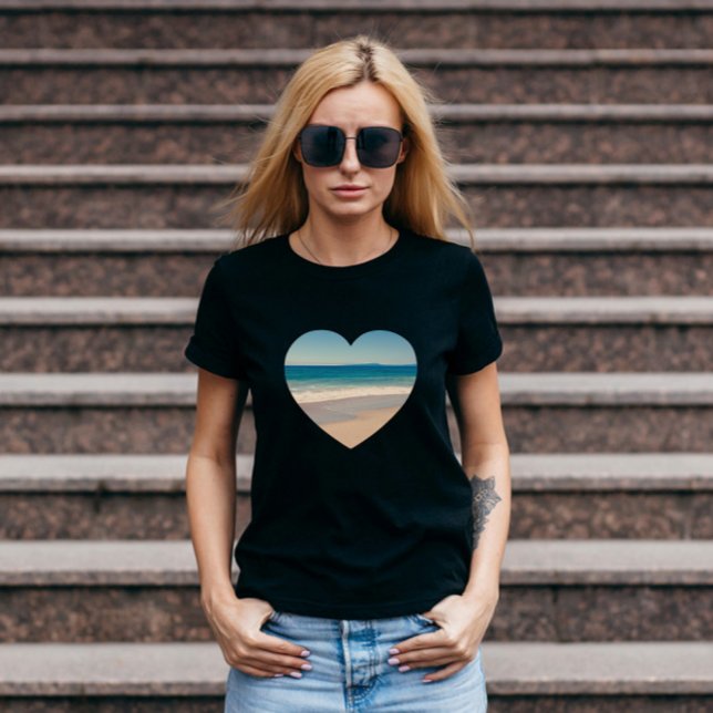 Create Your Own Heart Shaped Photo T-Shirt (Create your own heart shaped photo tee.)
