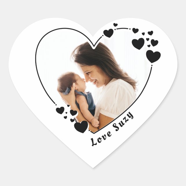 Create your own Hearts Photo Heart Shape Sticker (Front)