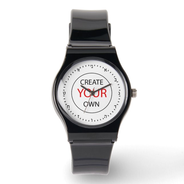 Create Your Own Hebrew Watch, Personalised / Photo Watch (Front)
