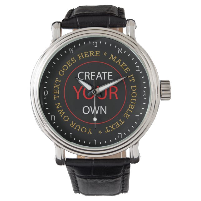 Create Your Own Hebrew Watch, Personalised / Photo Watch (Front)