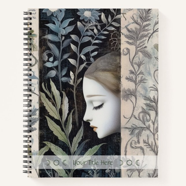 Create Your Own Hedge Witch Floral Botanical Notebook (Front)