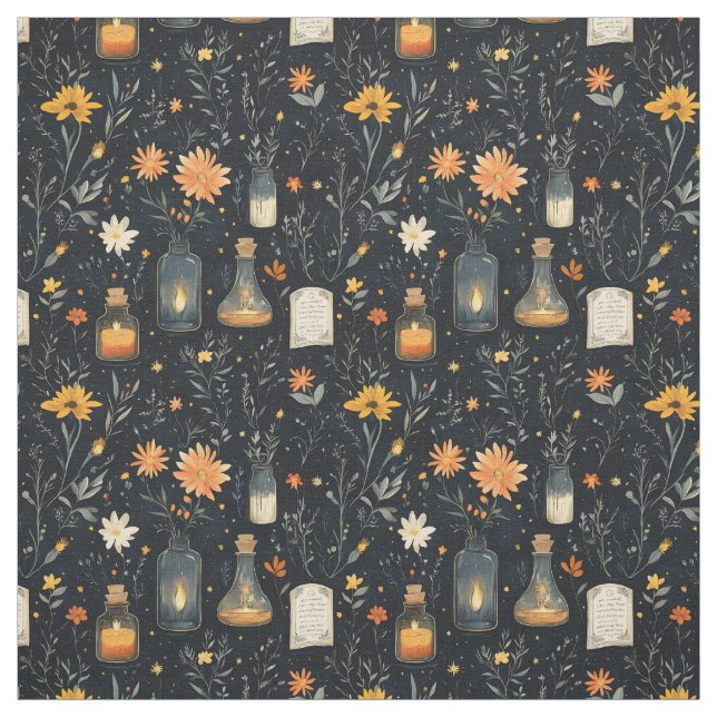 Create Your Own Hedge Witch Wildflower Candles Fabric (Swatch)