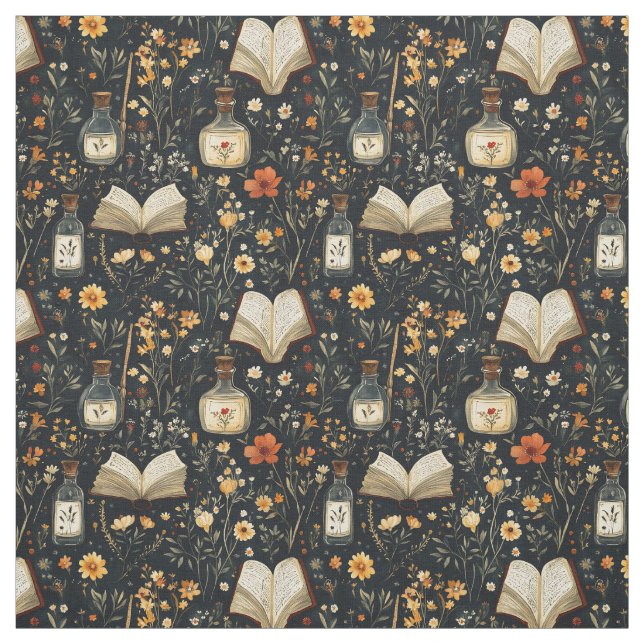 Create Your Own Hedge Witch Wildflower Grimoire Fabric (Swatch)