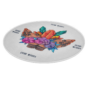 Create Your Own Henna Hands Crystals & Roses Cutting Board