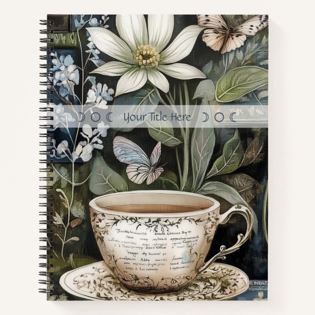 Create Your Own Herbal Tea Floral Botanical Notebook (Front)
