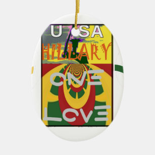 Create Your Own Hillary Stronger Together Text Ceramic Tree Decoration
