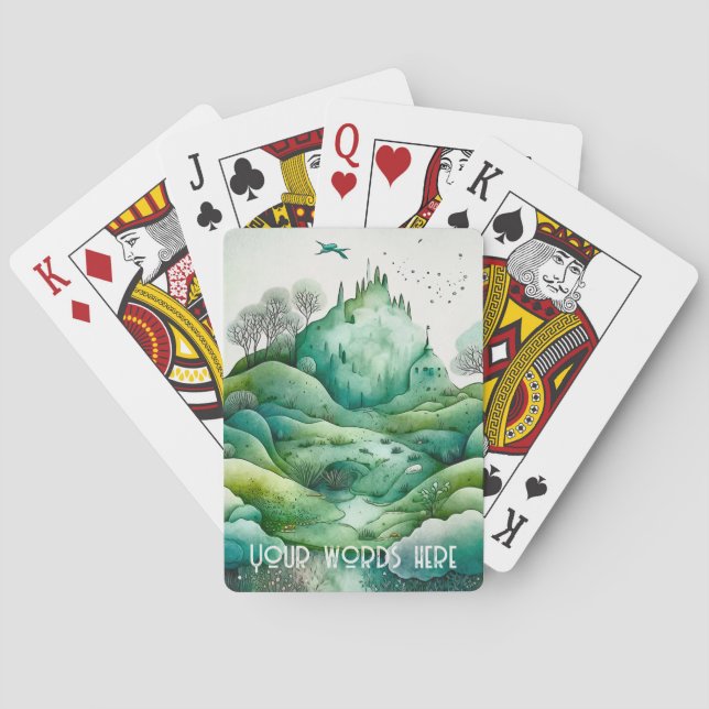 Create Your Own Hilly Green Landscape Playing Cards (Back)