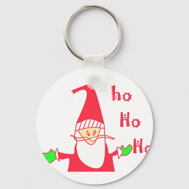 Create Your Own Ho Ho Ho Merry Christmas Key Ring (Front)