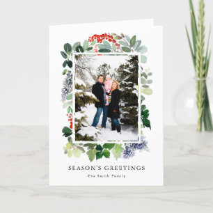 Create Your Own Holiday Greenery Frame Photo Card