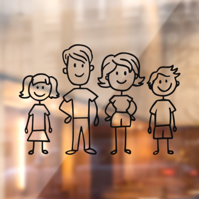 Create Your Own Home or Car Stick Figure Family  Window Cling (Sheet 2)