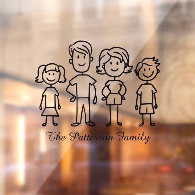 Create Your Own Home or Car Stick Figure Family  Window Cling (Sheet 2)