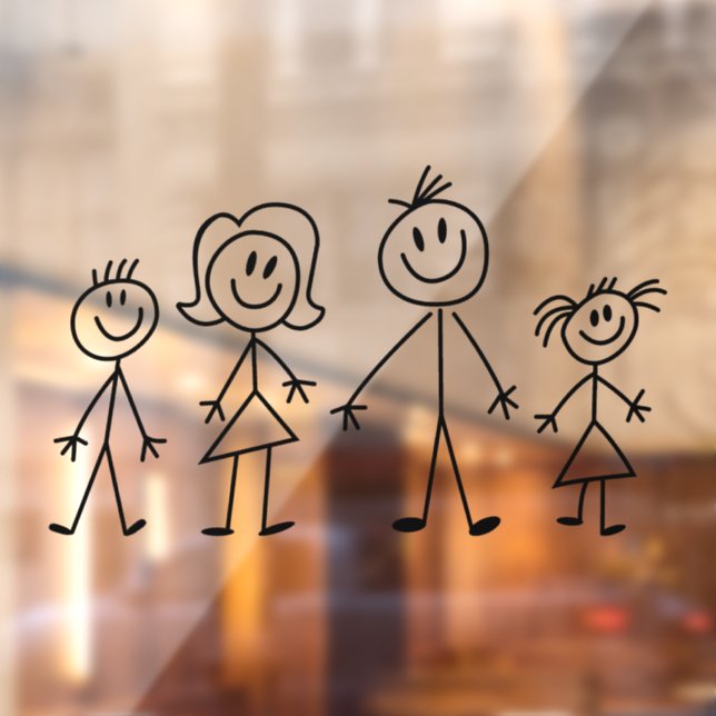 Create Your Own Home or Car Stick Figure Family  Window Cling (Sheet 2)