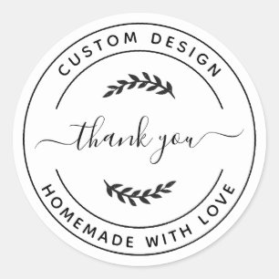 Create Your Own Homemade with Love Thank You Class Classic Round Sticker