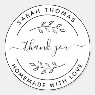 Create Your Own Homemade with Love Thank You Class Classic Round Sticker
