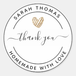 Create Your Own Homemade with Love Thank You Class Classic Round Sticker