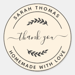 Create Your Own Homemade with Love Thank You Class Classic Round Sticker
