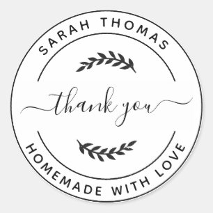 Create Your Own Homemade with Love Thank You Class Classic Round Sticker