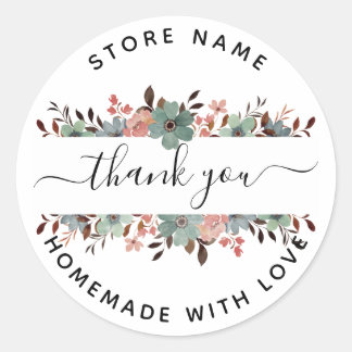 Create Your Own Homemade With Love Thank you Classic Round Sticker