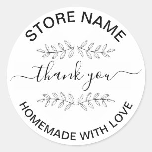 Create Your Own Homemade With Love Thank you  Classic Round Sticker