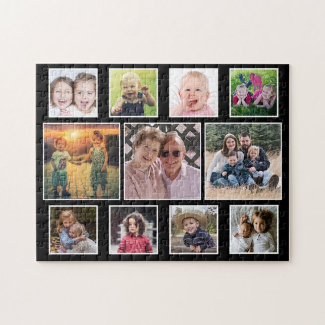 Create Your Own Horizontal 11 Family Photo Collage Jigsaw Puzzle (Horizontal)