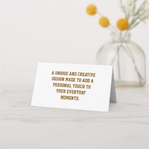 Create Your Own Horizontal Folded Paper Place Card