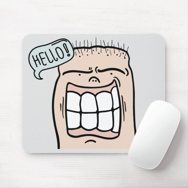 Create your own humour artwork funny cartoon mouse mat (With Mouse)