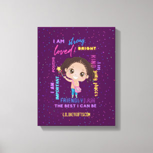 Create Your Own I AM - Positive Girl Affirmations Canvas Print