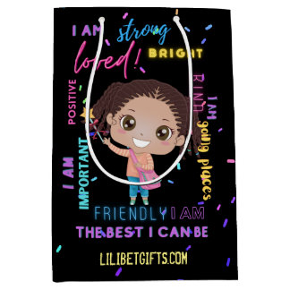 Create Your Own I AM - Positive Girl Affirmations Medium Gift Bag