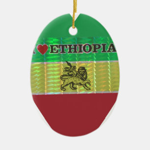 Create your own I love Beautiful Ethiopia Ceramic Tree Decoration