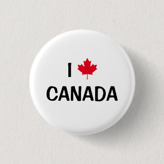Create Your Own I Love Canada Maple Leaf 3 Cm Round Badge