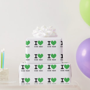 Create your own I LOVE - I HEART personalized Wrapping Paper