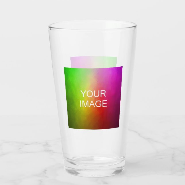 Create Your Own Image Photo Logo Text 16oz Beer Glass (Back)