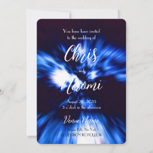 Create Your Own Indigo Blue Light Beams Invitation