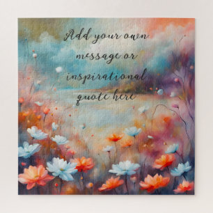 create your own inspirational message,flowers jigsaw puzzle