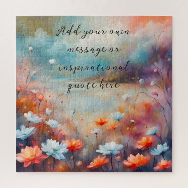 create your own inspirational message,flowers jigsaw puzzle (Vertical)