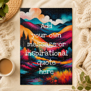 create your own inspirational message,landscape  jigsaw puzzle