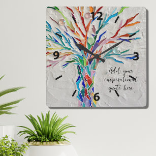 Create Your Own Inspirational Message Square Wall Clock