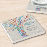 Create Your Own Inspirational Message  Stone Coaster<br><div class="desc">This unique Sone Coaster is decorated with a colourful mosaic Tree of Life design.
Add your chosen inspirational quote or message to personalise it. 
You can edit the font,  font size,  and font colour.
Original Mosaic © Michele Davies.</div>