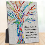 Create Your Own Inspirational/Motivational Quote Plaque<br><div class="desc">This decorative plaque features a mosaic tree in rainbow colours and an inspiring quote. The text is customisable so you can replace the quote. Use the Design Tool to change the text size, style, or colour. You won't find this exact image from other designers as we create our artwork. Original...</div>