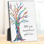 Create Your Own Inspirational Motivational Quote Plaque<br><div class="desc">This unique plaque is decorated with a colourful mosaic Tree of Life design.
Add your chosen quote or message to personalise it. 
Click Customise Further to change the font,  font size,  and font colour.
Original Mosaic © Michele Davies.</div>