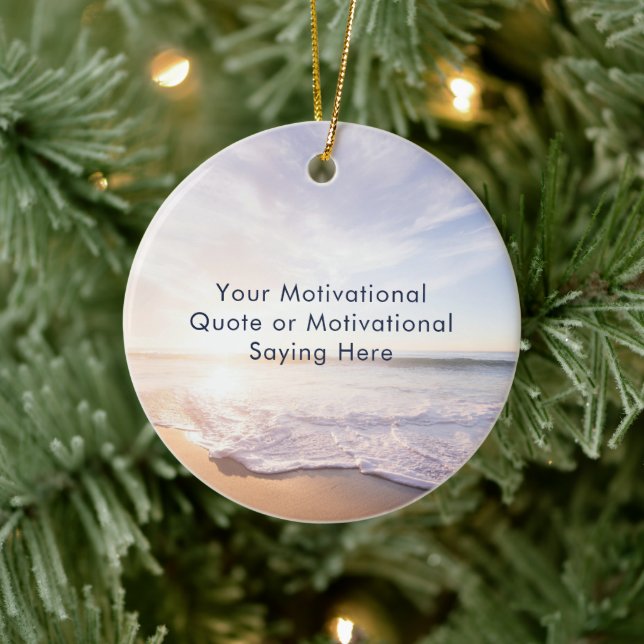 Create Your Own Inspirational Quote Beach Photo Ceramic Tree Decoration (Tree)
