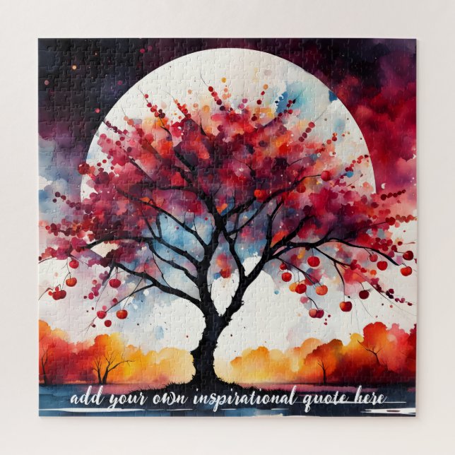 create your own inspirational quote,cherry tree jigsaw puzzle (Vertical)