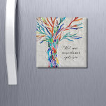 Create Your Own Inspirational Quote Magnet<br><div class="desc">This unique magnet is decorated with a colourful mosaic Tree of Life design.
Add your chosen inspirational quote or message to personalise it. 
You can edit the font,  font size,  and font colour. Original Mosaic © Michele Davies.</div>