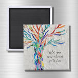 Create Your Own Inspirational Quote Magnet<br><div class="desc">This unique magnet is decorated with a colourful mosaic Tree of Life design.
Add your chosen inspirational quote or message to personalise it.
You can edit the font, font size, and font colour. Original Mosaic © Michele Davies.</div>