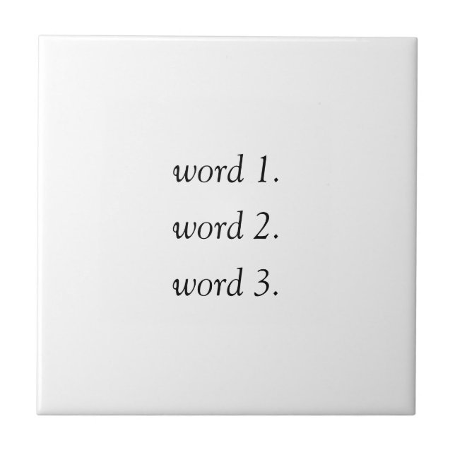 Create your own inspired text in three words tile (Front)